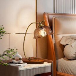 Living And Home 46Cm H E27 Bulb Base Flower-Shaped Glass Table Lamp Table Light With Button Switch - thumbnail 6