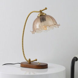 Living And Home 46Cm H E27 Bulb Base Flower-Shaped Glass Table Lamp Table Light With Button Switch - thumbnail 8