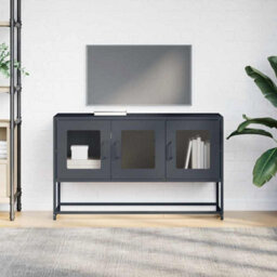Berkfield Elegant Tv Cabinet Anthracite 100.5X39X60.5 Cm Cold-Rolled Steel - thumbnail 4