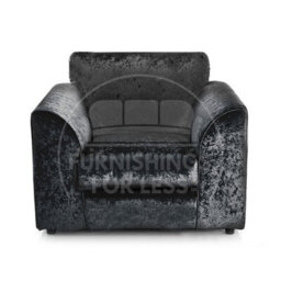 Furnishings For Less UK Crystal Crushed Velvet 3 Piece Sofa Set - 3 1 1 Black - Scatter Back - thumbnail 3