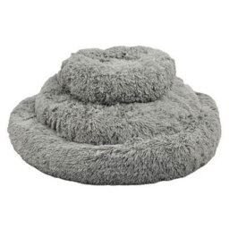 Huggle Pets Hugglepets Anti-Anxiety Large Grey Donut Dog Bed - thumbnail 2
