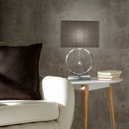 K Living Lizzy Chrome Table Lamp With Hanging Ball Pendant And Grey Shade