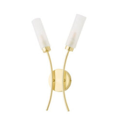Valuelights Maya Pair - 2 Way Curved Brushed Gold Wall Light Fitting For Living Room Lounge Hallway - thumbnail 7