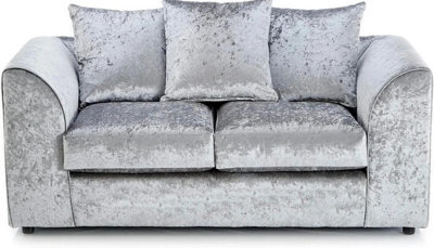 Sofa Scene Chicago 2 Seater Silver Crushed Velvet Sofa Set Suite
