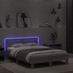 Berkfield Bed Frame With Led Without Mattress Grey Sonoma 120X200 Cm - thumbnail 4