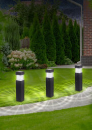Groundlevel Set Of 4 Led Rattan Solar Lights - thumbnail 4