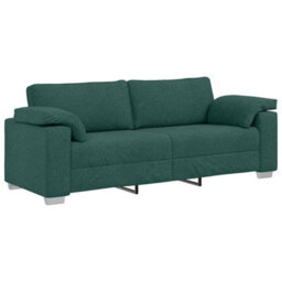 Vidaxl Sofa With Cushion Dark Green 219 X 77 X 82 Cm Fabric - thumbnail 2