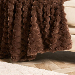 OHS Waffle Throw Over Bed Blanket Faux Fur Soft Warm Fleece - 125 X 150Cm - thumbnail 2