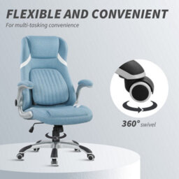 Vinsetto Fabric Office Desk Chair W/ Adjustable Height Tilt Function Blue - thumbnail 8