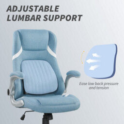 Vinsetto Fabric Office Desk Chair W/ Adjustable Height Tilt Function Blue - thumbnail 6