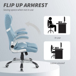 Vinsetto Fabric Office Desk Chair W/ Adjustable Height Tilt Function Blue - thumbnail 7