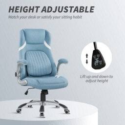 Vinsetto Fabric Office Desk Chair W/ Adjustable Height Tilt Function Blue - thumbnail 4