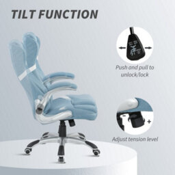 Vinsetto Fabric Office Desk Chair W/ Adjustable Height Tilt Function Blue - thumbnail 5