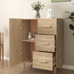 Berkfield Elegant Sideboard Sonoma Oak 69.5X34X90 Cm Engineered Wood - thumbnail 3