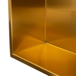 Thermopanel Stainless Steel Shower Niche With Led Lighting - Satin Gold (80mm Depth) - 305 X 610 X 80mm With Shelf - thumbnail 5
