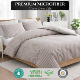 Lazzaro King Size Duvet Cover Sets Luxury Microfiber Duvet Cover King Size Breathable Reversible With Zipper Closure - thumbnail 1