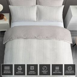 Lazzaro King Size Duvet Cover Sets Luxury Microfiber Duvet Cover King Size Breathable Reversible With Zipper Closure - thumbnail 5