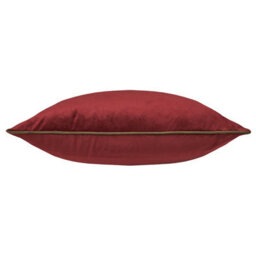 furn. Furn Meridian Plain Velvet Piped Polyester Filled Cushion, Dark Red/fir Green, 45 X 45Cm - thumbnail 3