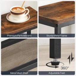 Console Table Sofa Table W/ 4-Tier Storage Shelves Hallway - thumbnail 3