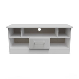 Gloucester 1 Drawer Open Tv Unit In Uniform Grey & White Matt (Ready Assembled) - thumbnail 1