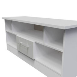 Gloucester 1 Drawer Open Tv Unit In Uniform Grey & White Matt (Ready Assembled) - thumbnail 4