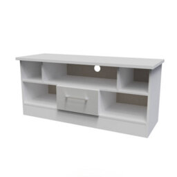 Gloucester 1 Drawer Open Tv Unit In Uniform Grey & White Matt (Ready Assembled) - thumbnail 3