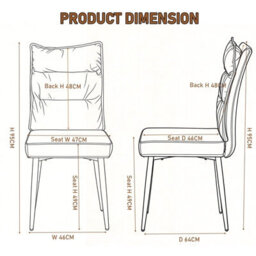 Upholstered Dining Chairs Set Of 4, Linen Fabric Dining Chairs-Brown - thumbnail 6