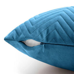 Ameha Teal Embossed Velvet Cushions Set, 18X18 Inch, Includes 2 Filled Cushions & 2 Covers, Breathable & Anti Allergic - thumbnail 7
