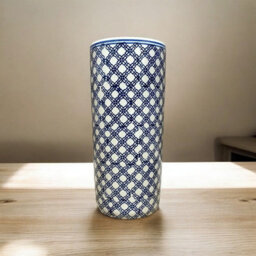 Minster 18 Inch Round Umbrella Stand - L20 X W20 X H46 Cm - Blue/white - thumbnail 3
