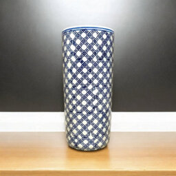 Minster 18 Inch Round Umbrella Stand - L20 X W20 X H46 Cm - Blue/white - thumbnail 4