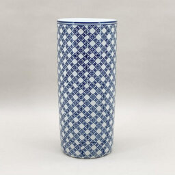 Minster 18 Inch Round Umbrella Stand - L20 X W20 X H46 Cm - Blue/white - thumbnail 2