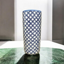 Minster 18 Inch Round Umbrella Stand - L20 X W20 X H46 Cm - Blue/white - thumbnail 5
