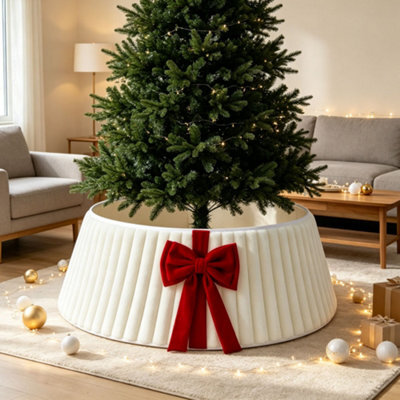 Amorly 40Cm Christmas Tree Collar, Plush Tree Collar Tree Stand Cover Xmas Tree Ring Stand Tree Basket Skirt For Winter Home Decorations - image 1