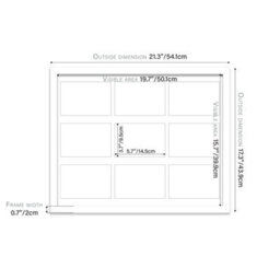 20X16 Inch 9 Opening Photo Collage Frame, Display Nine 6X4 Inch Photos, Multi Aperture Family Picture Frame, White - thumbnail 4