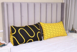 Ameha Print Duvet Cover With Matching Pillowcase 3 Piece Set Black & Ochre Wave Pattern Design Super King 260X220Cm - thumbnail 7