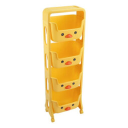 Living And Home 4 Tier Cute Yellow Duck Mobile Kids Toy Storage Rack Shelf Indoor Cart With Wheels 1235 mm - thumbnail 4