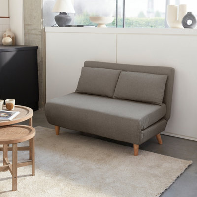 Sweeek - 2-Seater Scandi-Style Folding Sofa Bed Guesta Light Grey 120X89X80 Cm - image 1