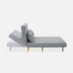 Sweeek - 2-Seater Scandi-Style Folding Sofa Bed Guesta Light Grey 120X89X80 Cm - thumbnail 2