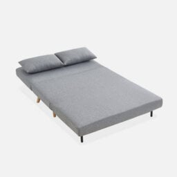 Sweeek - 2-Seater Scandi-Style Folding Sofa Bed Guesta Light Grey 120X89X80 Cm - thumbnail 6