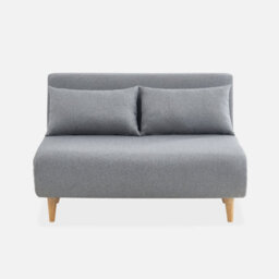 Sweeek - 2-Seater Scandi-Style Folding Sofa Bed Guesta Light Grey 120X89X80 Cm - thumbnail 4