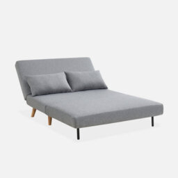 Sweeek - 2-Seater Scandi-Style Folding Sofa Bed Guesta Light Grey 120X89X80 Cm - thumbnail 5