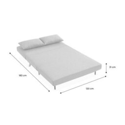 Sweeek - 2-Seater Scandi-Style Folding Sofa Bed Guesta Light Grey 120X89X80 Cm - thumbnail 9