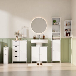 Vonhaus Corner Shelf Unit, White 3 Tier Corner Shelves For Wall, Freestanding Or Wall Mounted, Bathroom, Kitchen, Living, Holbrook - thumbnail 6