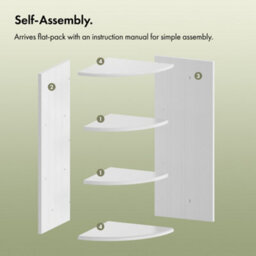 Vonhaus Corner Shelf Unit, White 3 Tier Corner Shelves For Wall, Freestanding Or Wall Mounted, Bathroom, Kitchen, Living, Holbrook - thumbnail 8