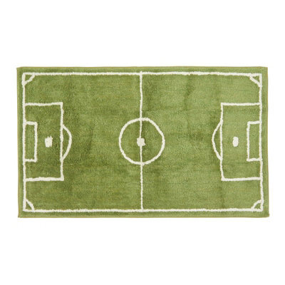 Homescapes Cotton Tufted Football Pitch Kids Rug - image 1