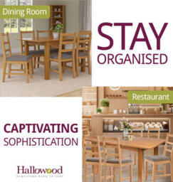Hallowood Furniture Camberley Oak Butterfly Extending Dining Table With 6 Ladder Back Chairs In Light Grey Fabric Seats - thumbnail 6