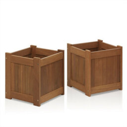 Walplus Furinno Tioman Hardwood Flower Box In Teak Oil, Pack Of 2, 2-Fg16450 - thumbnail 4