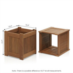 Walplus Furinno Tioman Hardwood Flower Box In Teak Oil, Pack Of 2, 2-Fg16450 - thumbnail 5