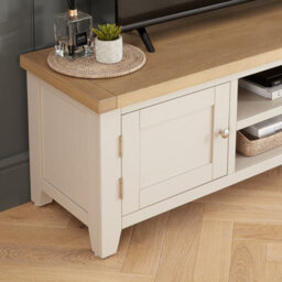 The Furniture Market Cheshire Dove Grey Painted Extra Large Tv Stand Unit Up To 80 Widescreen Size - thumbnail 3