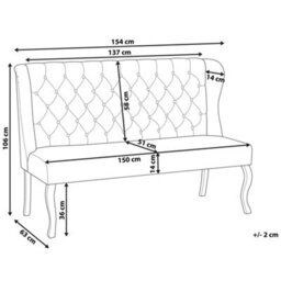 Beliani Dining Bench 2 Seater Torsby Fabric Golden Brown - thumbnail 3